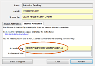 win buscafont activation manual ak