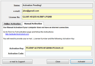 win buscafont activation manual